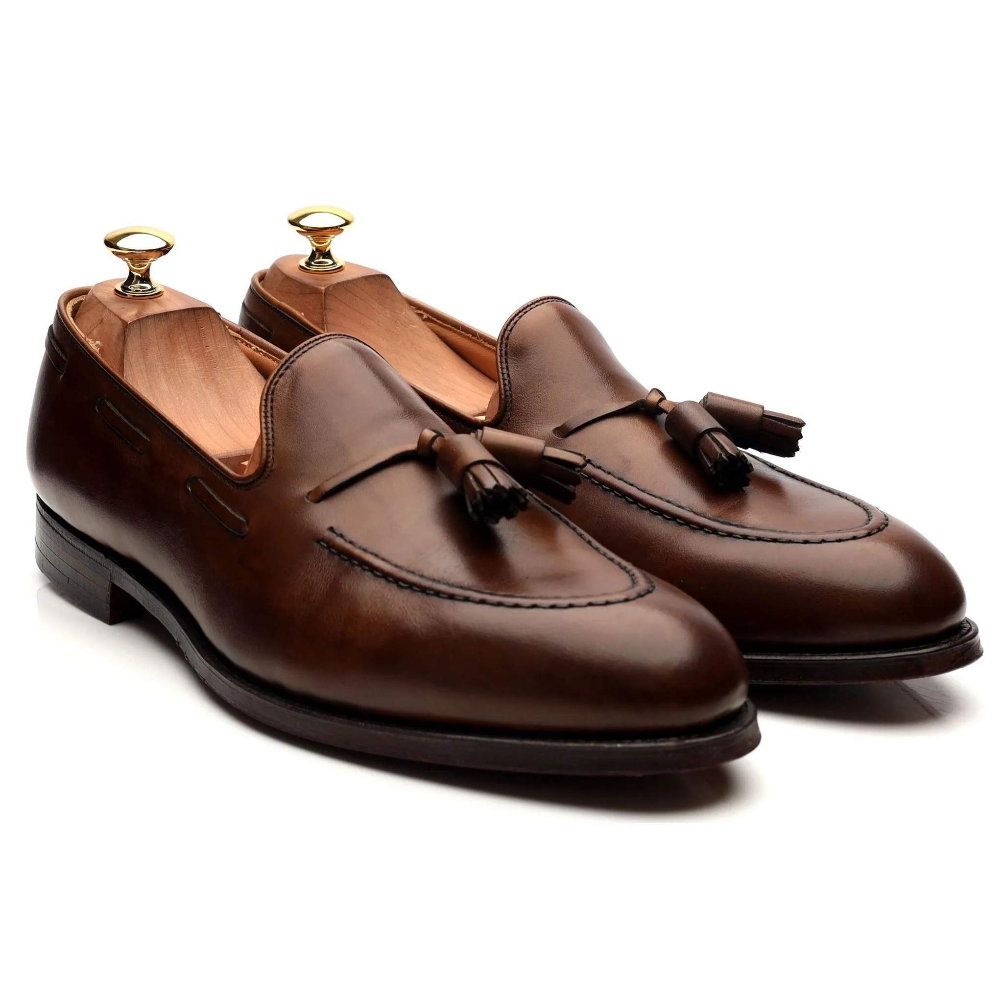 'Cavendish 2' Dark Brown Leather Tassel Loafers UK 9.5 E