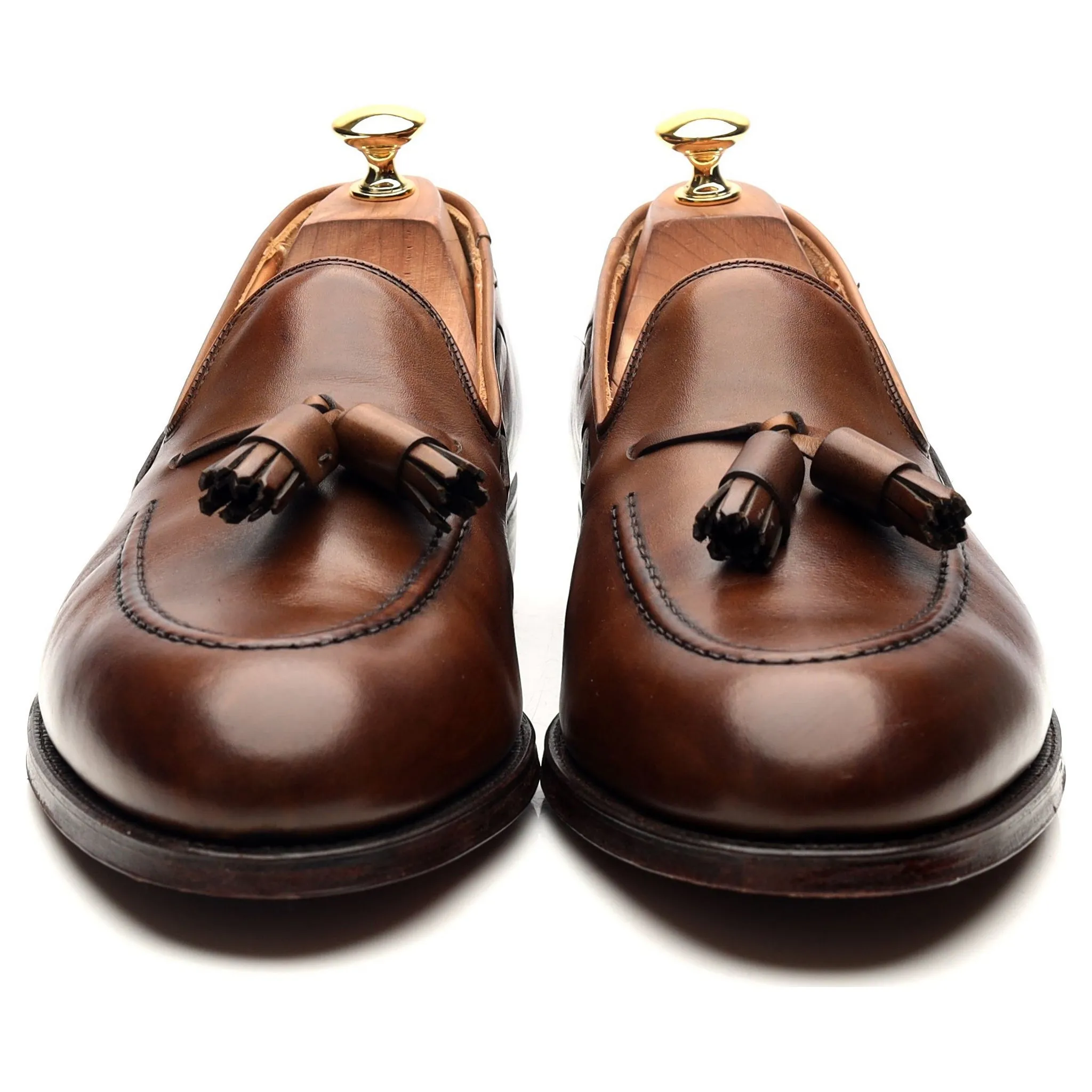 'Cavendish 2' Dark Brown Leather Tassel Loafers UK 9.5 E