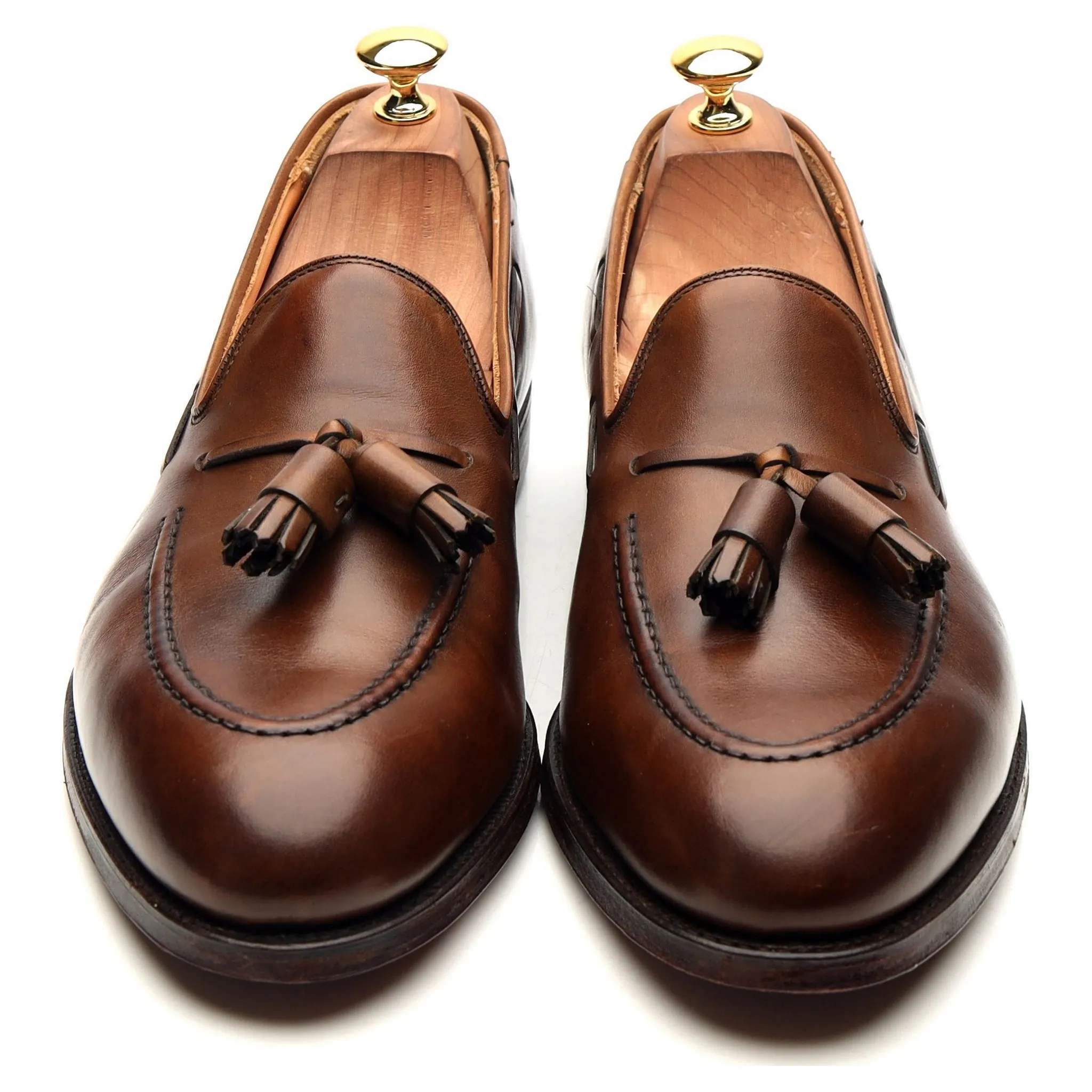 'Cavendish 2' Dark Brown Leather Tassel Loafers UK 9.5 E