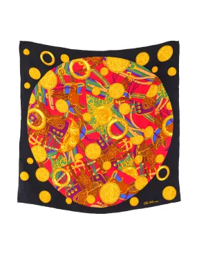 Celine Equestrian Printed Silk Scarf