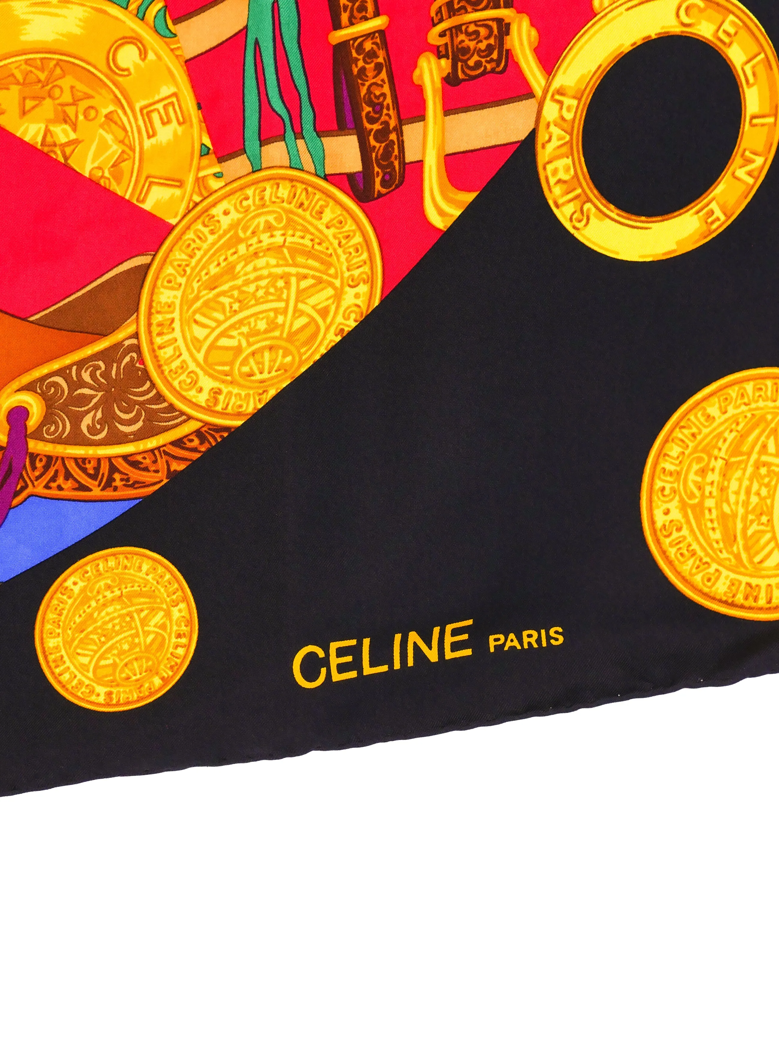 Celine Equestrian Printed Silk Scarf