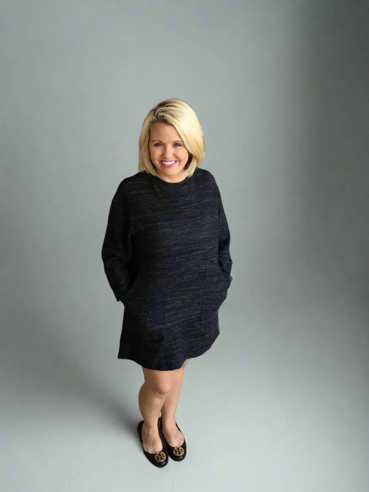 Charcoal Black Sweater Dress