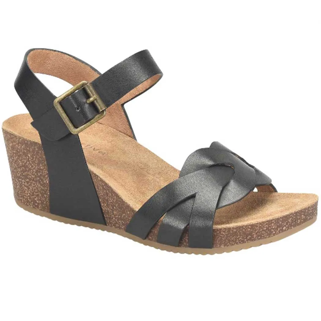 Comfortiva Erena Wedge Sandal Black (Women's)