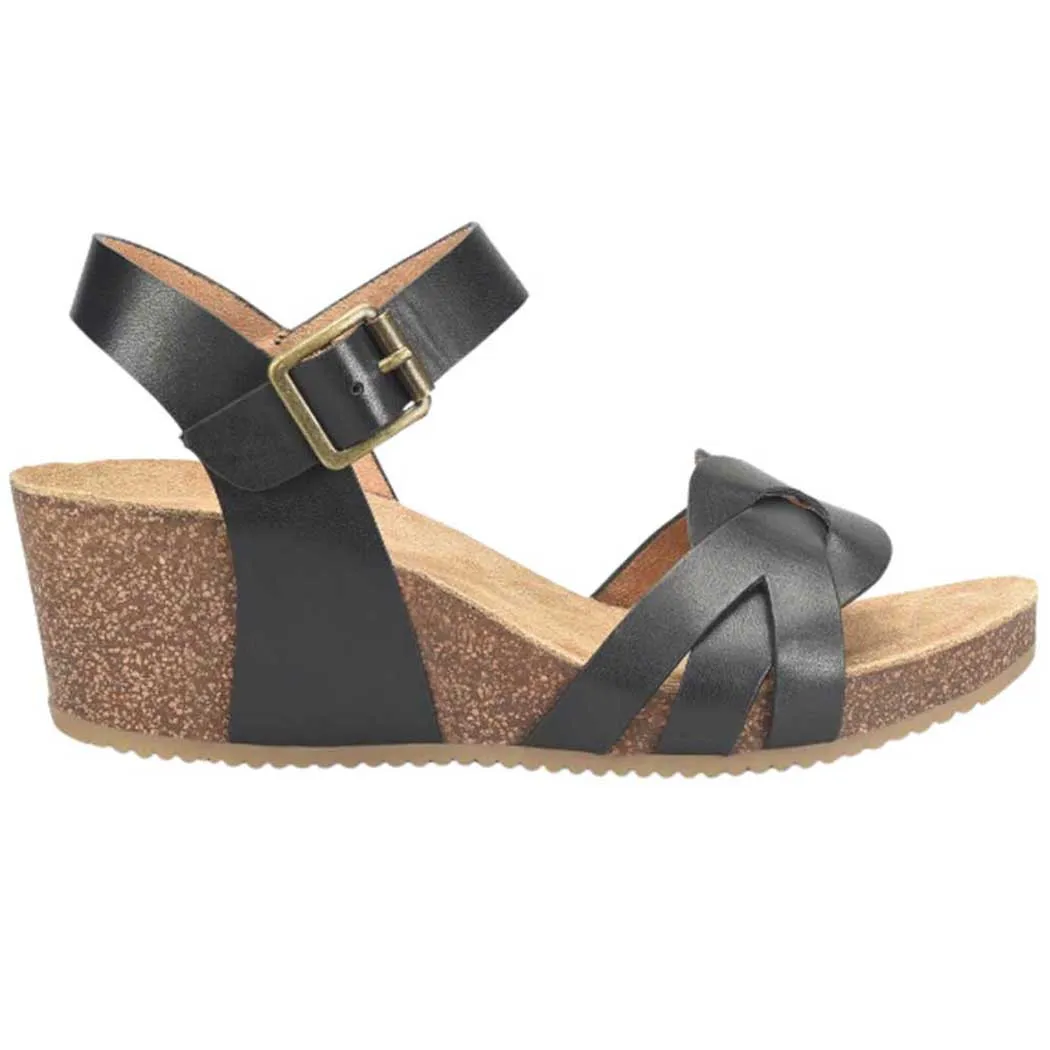 Comfortiva Erena Wedge Sandal Black (Women's)