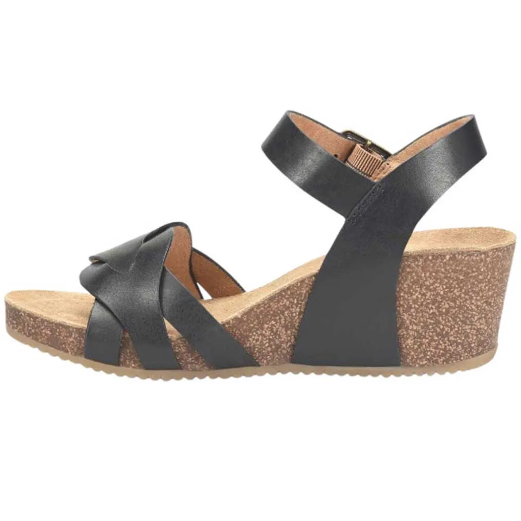 Comfortiva Erena Wedge Sandal Black (Women's)