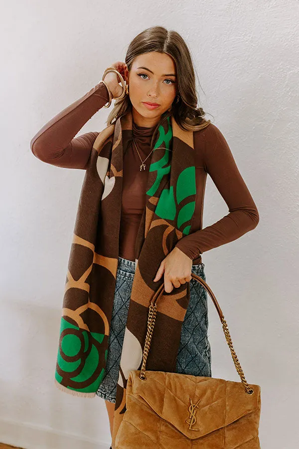 Cool Mornings Floral Scarf in Mocha