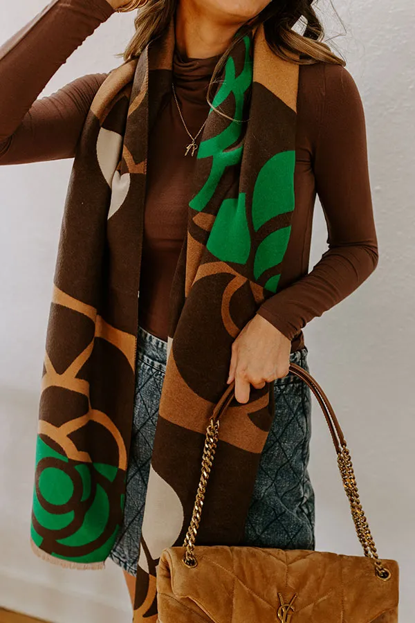 Cool Mornings Floral Scarf in Mocha