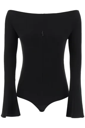 Courreges invisible front zip bodycon dress 224JBD078JS0066 BLACK