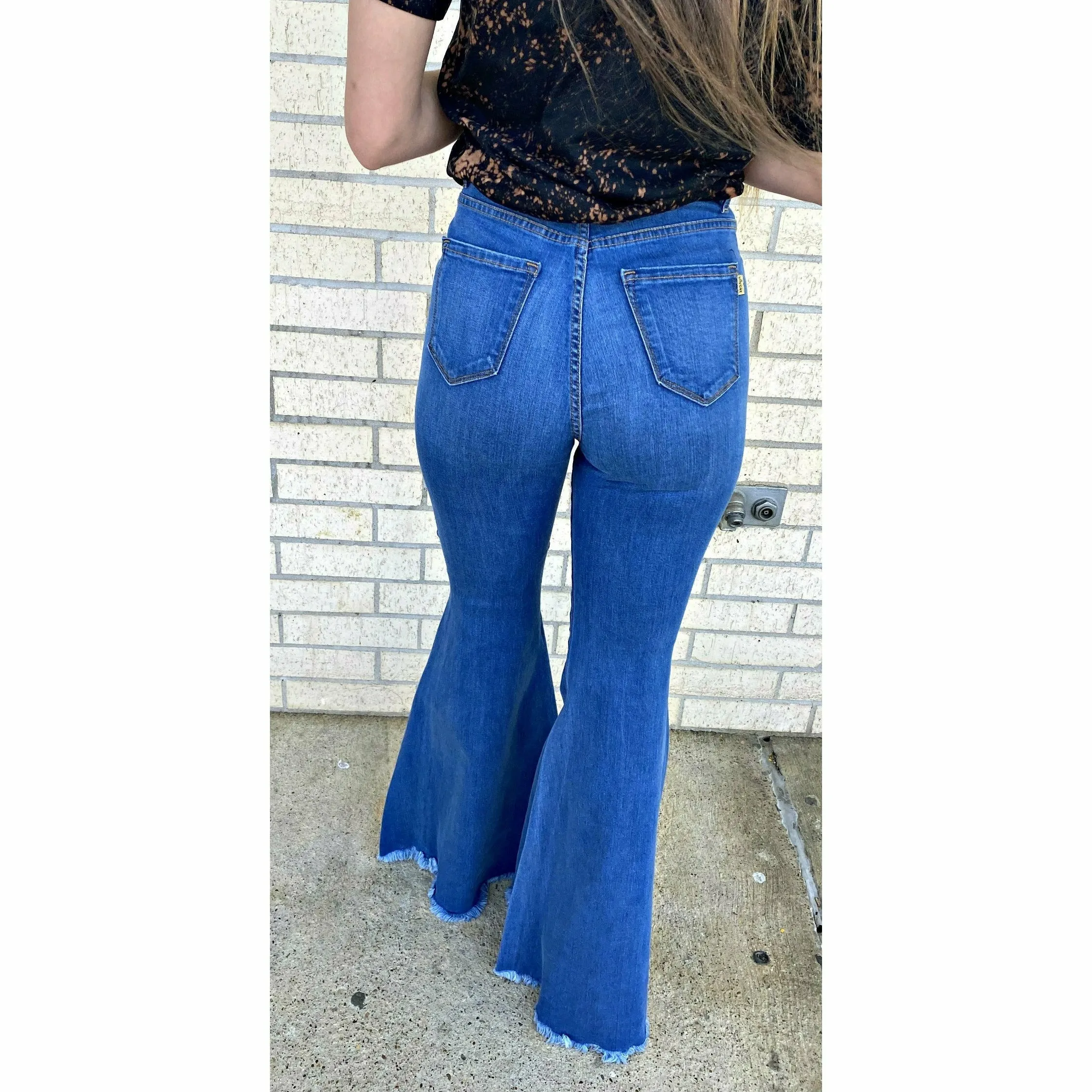 Crazy Bell Bottoms Dark Wash