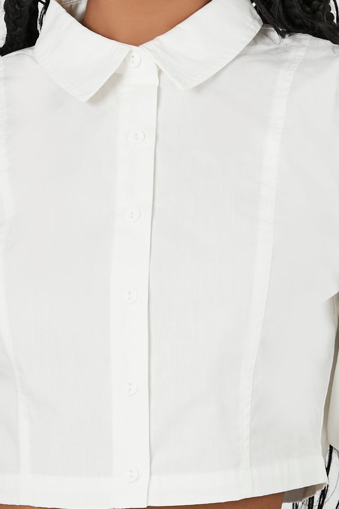 Cropped Puff-Sleeve Shirt