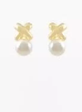 Cross & Pearl Earings