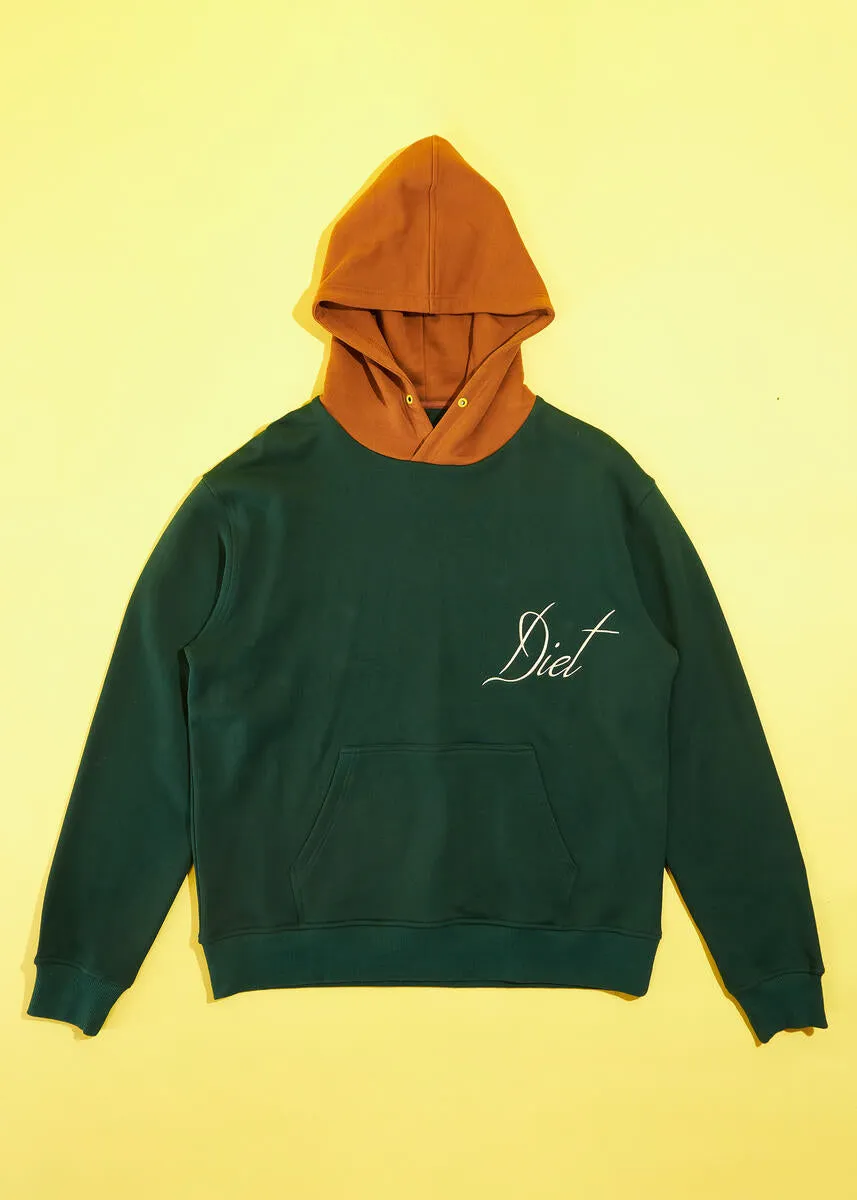 Diet Starts Monday Script Two Tone Hoodie - Green