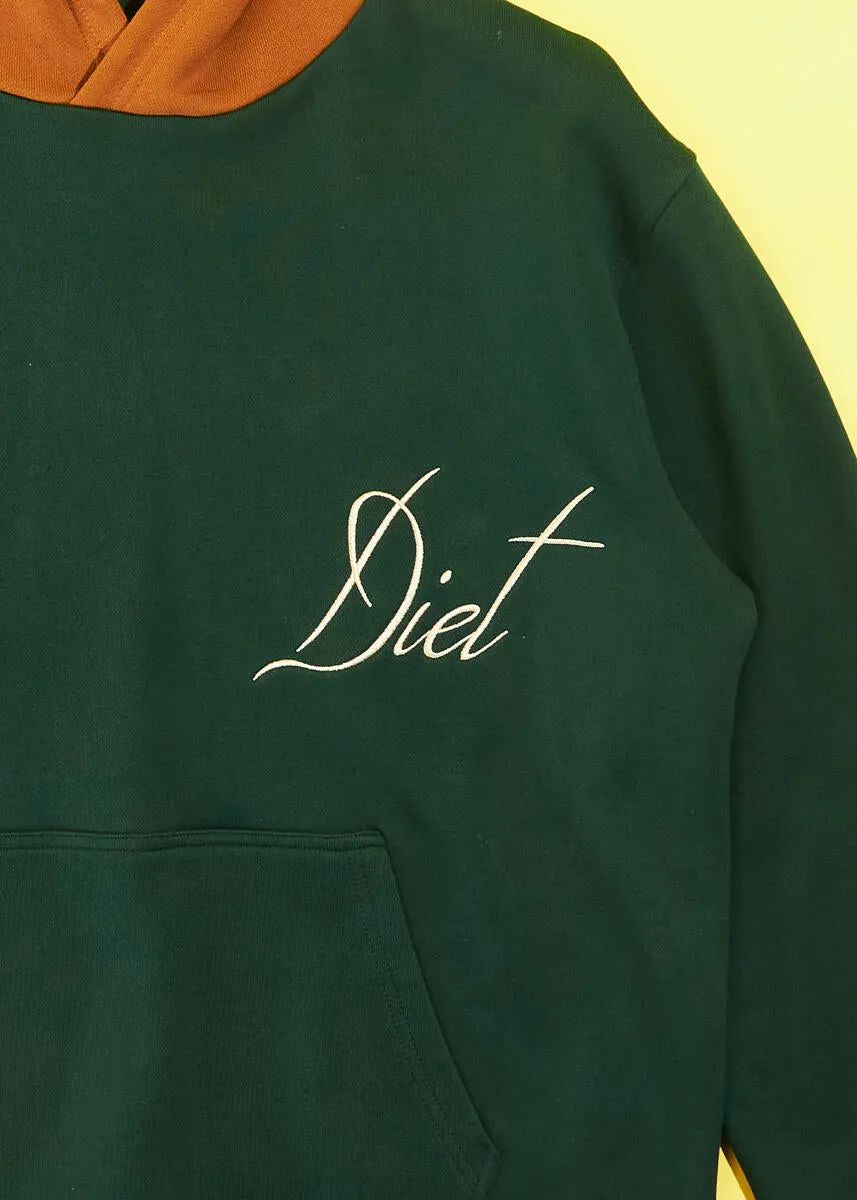 Diet Starts Monday Script Two Tone Hoodie - Green