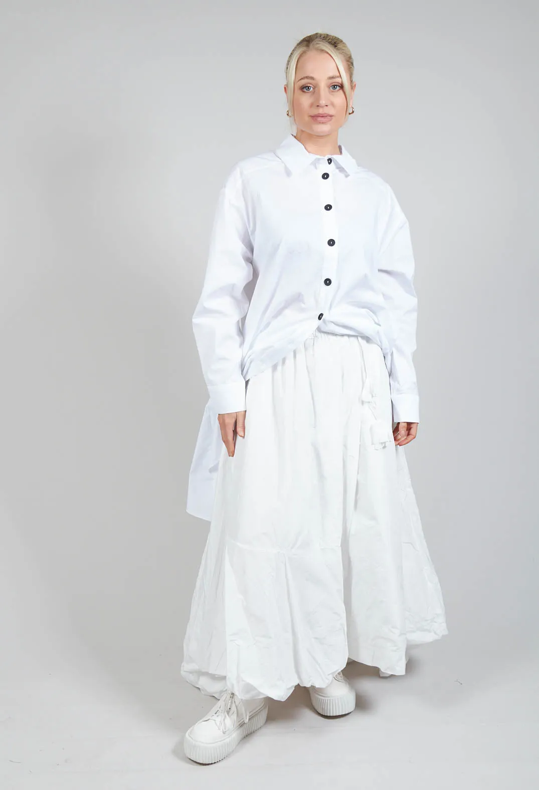 Dipped Hemline Skirt in White