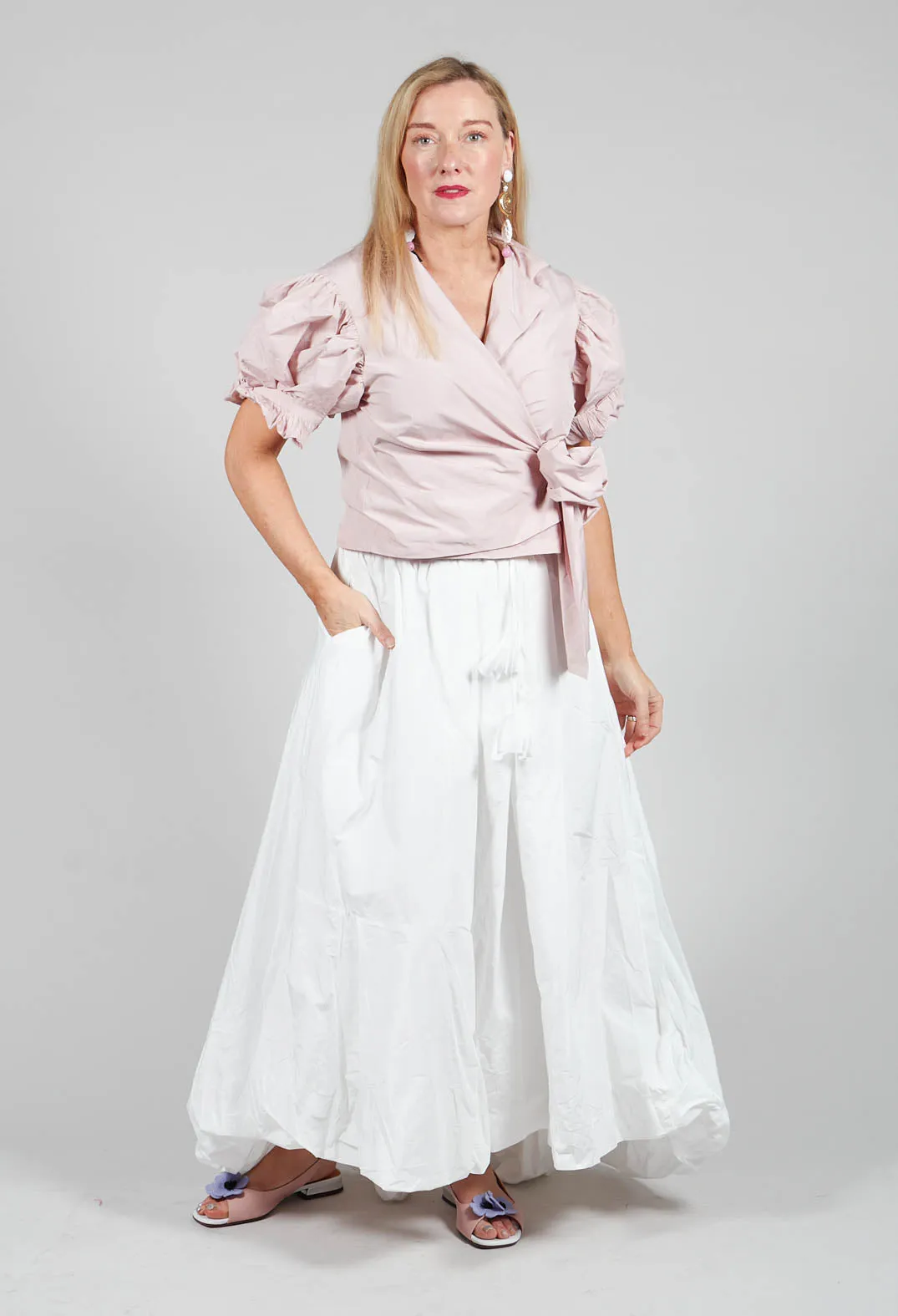 Dipped Hemline Skirt in White