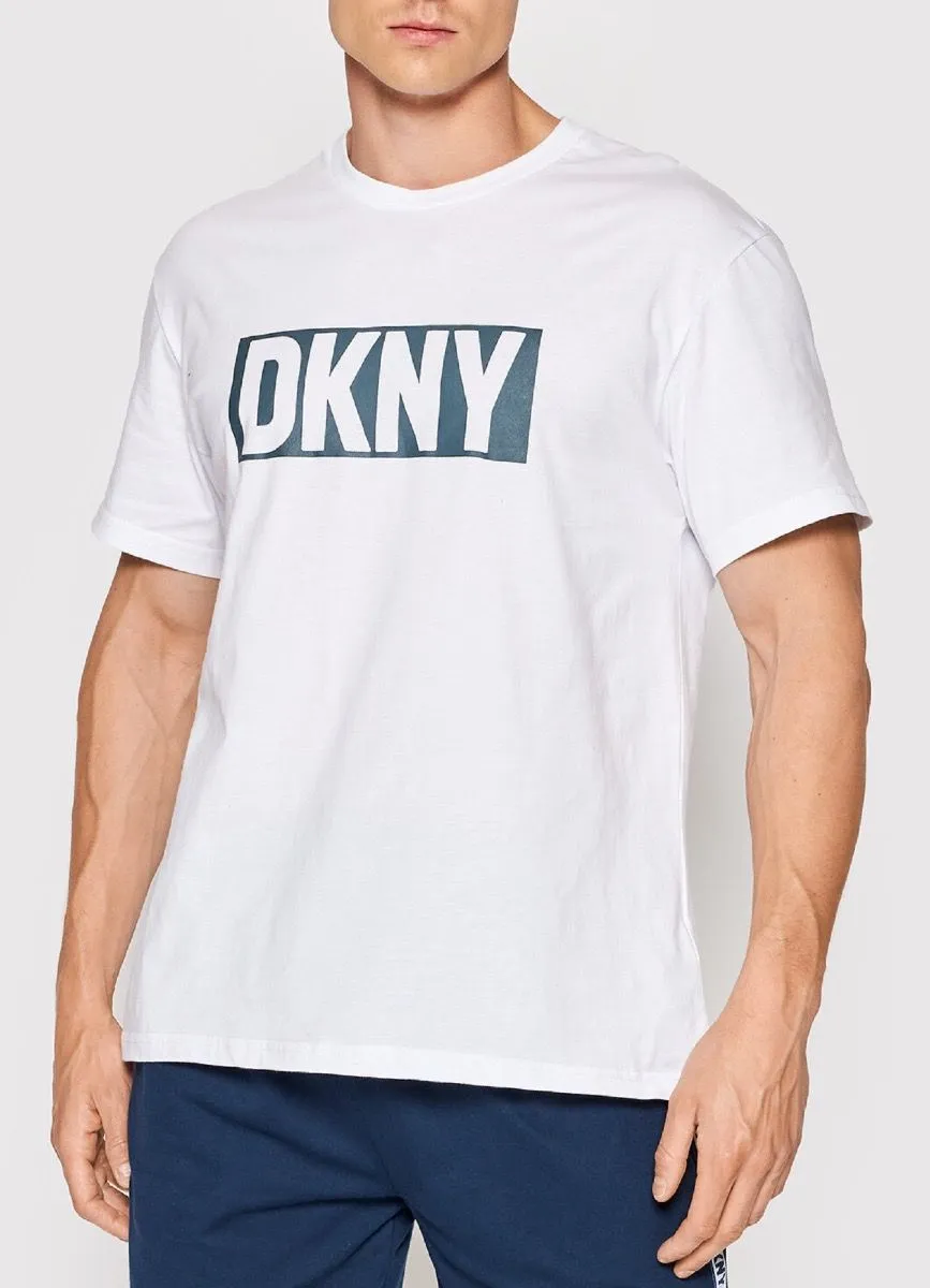 DKNY Bandits Crew Neck T-Shirt Blue Green