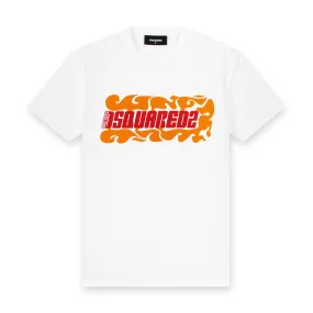 DSQUARED2 - Wave Logo Cigar T-Shirt in White