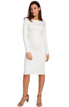 Ecru stretch bodycon dress