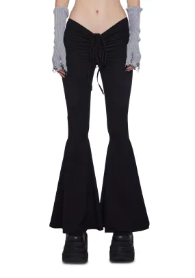 Fader V-Cut Washed Bell Bottoms - Black-