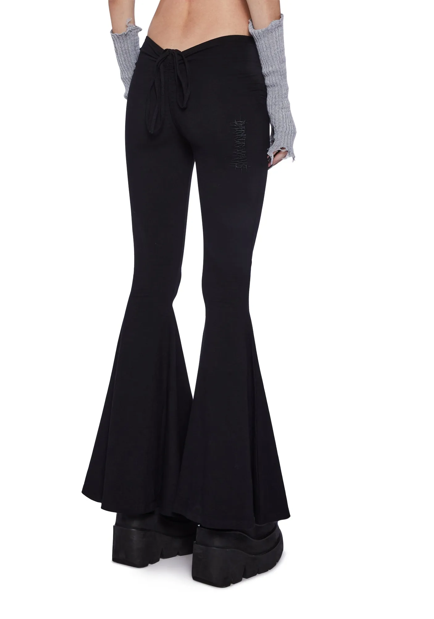 Fader V-Cut Washed Bell Bottoms - Black-