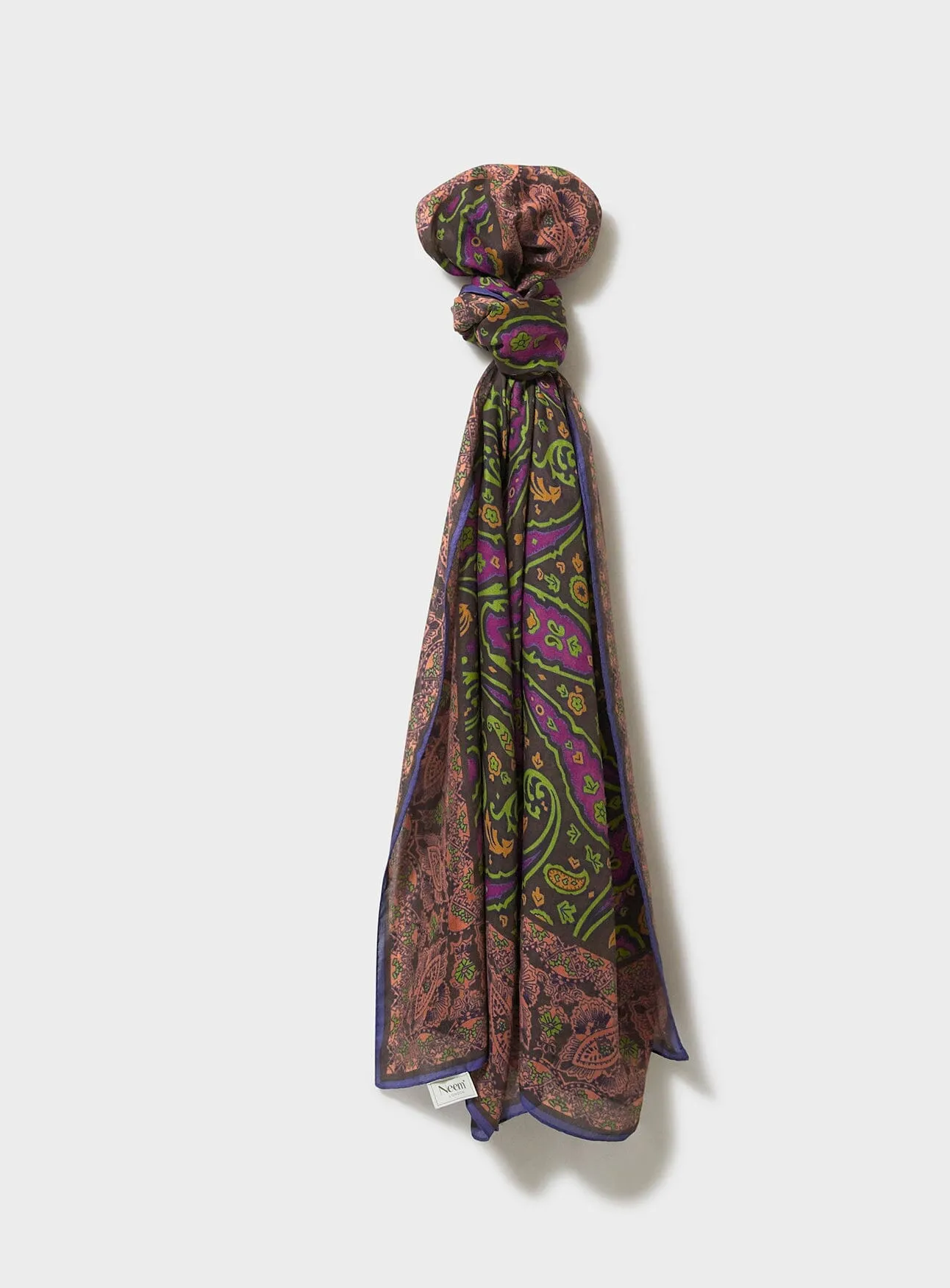 Flamboyant Tencel Pink Paisley Scarf