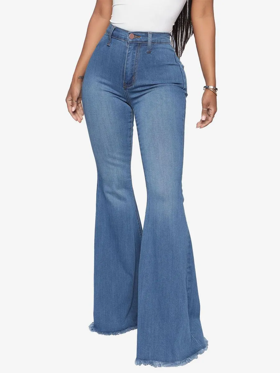 Flare Jeans For Woman Raw Edge High Rise Bell Bottoms 2024