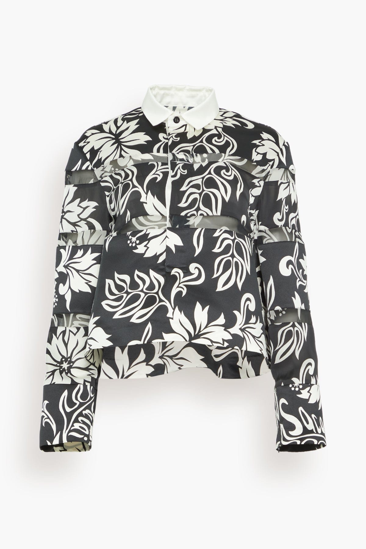 Floral Print Rugby Shirt in Black