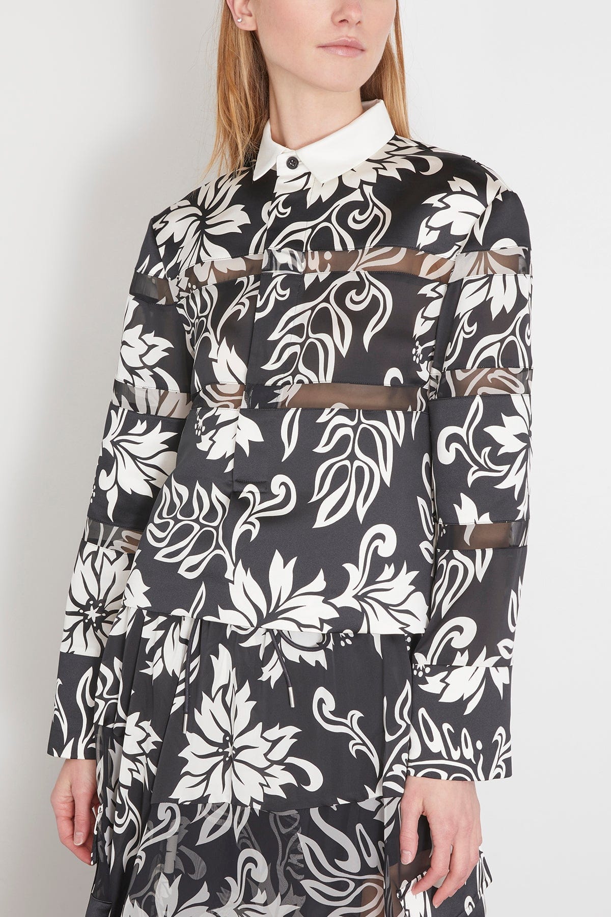 Floral Print Rugby Shirt in Black