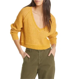 Free People Womens Cropped Knit Sweater