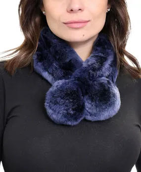 Fur Pull Thru Scarf w/ Poms