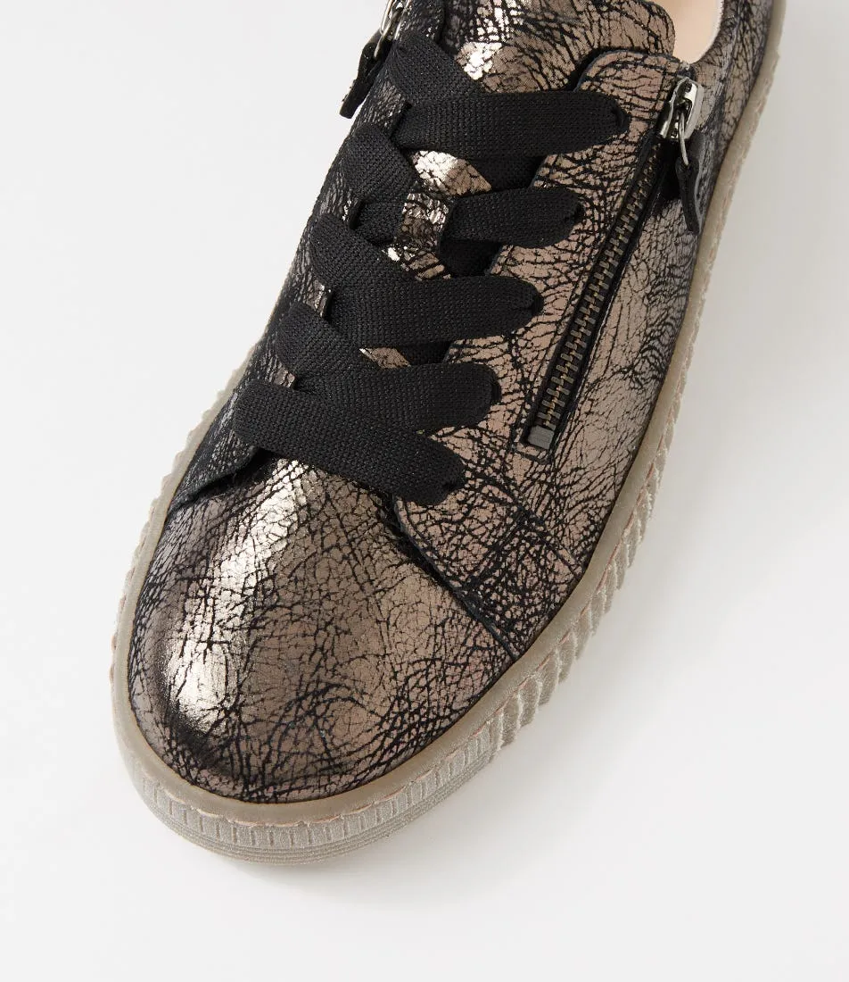 GABOR Amelia Schwartz Fumo Leather Sneakers