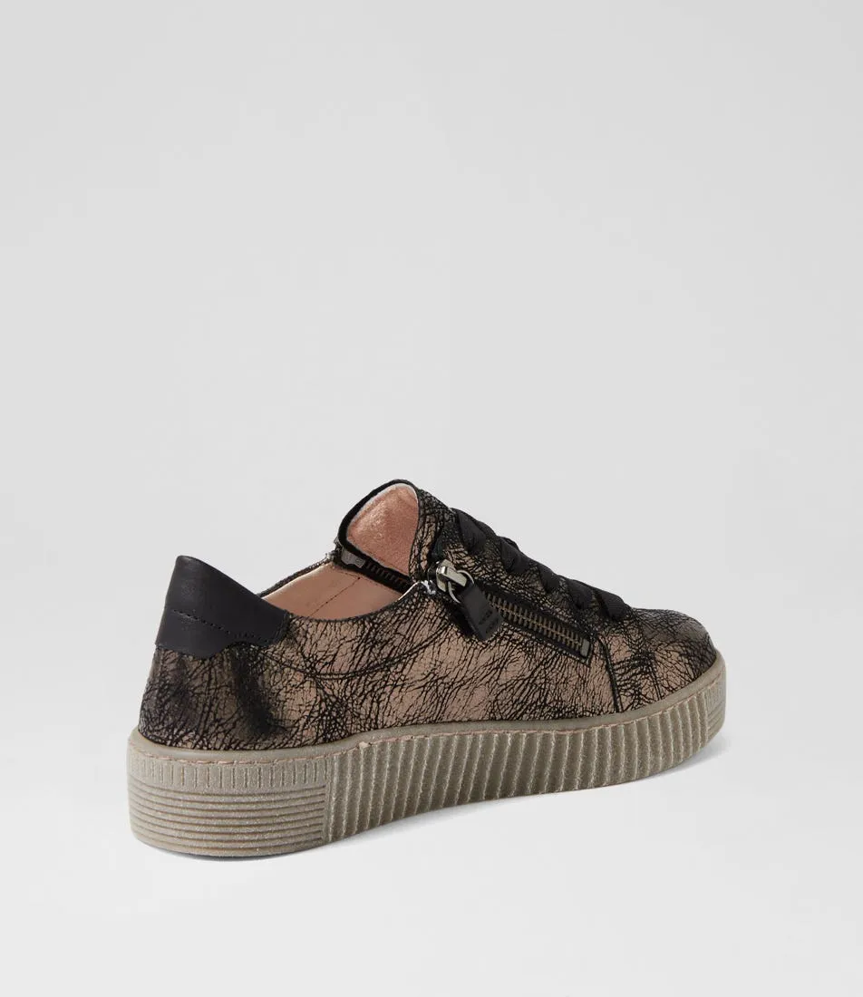 GABOR Amelia Schwartz Fumo Leather Sneakers