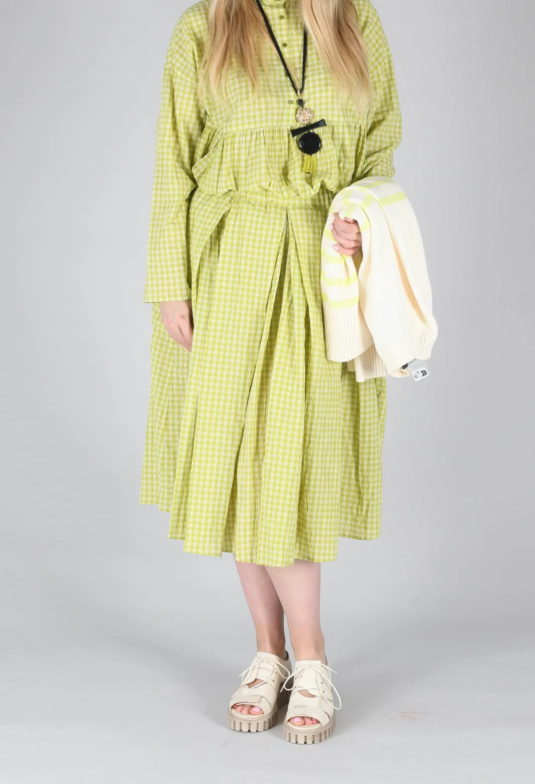 Gingham Skirt in Pistachio