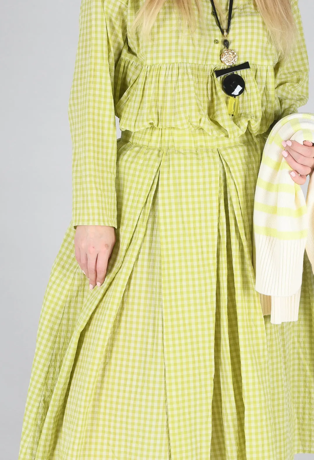 Gingham Skirt in Pistachio