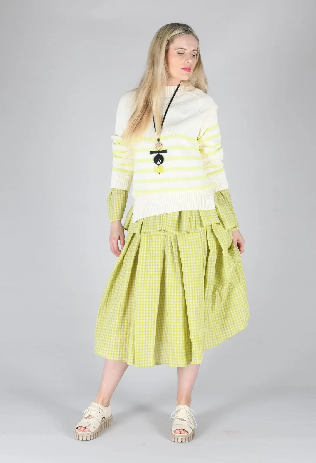 Gingham Skirt in Pistachio