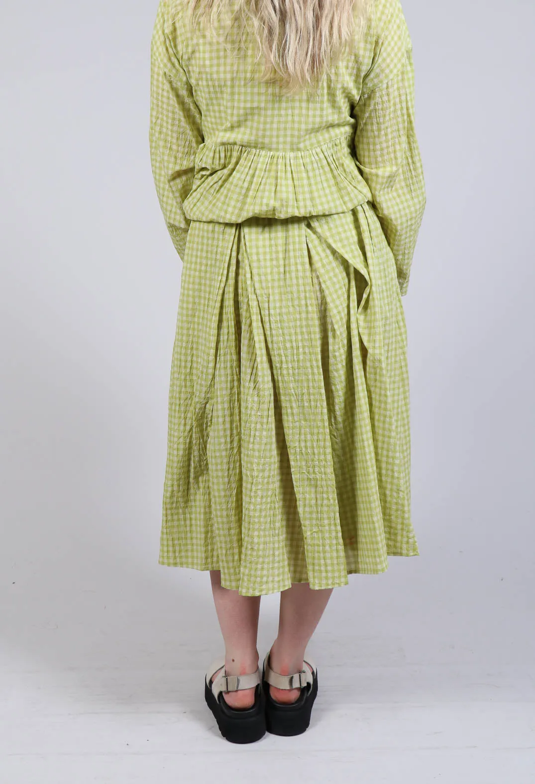 Gingham Skirt in Pistachio