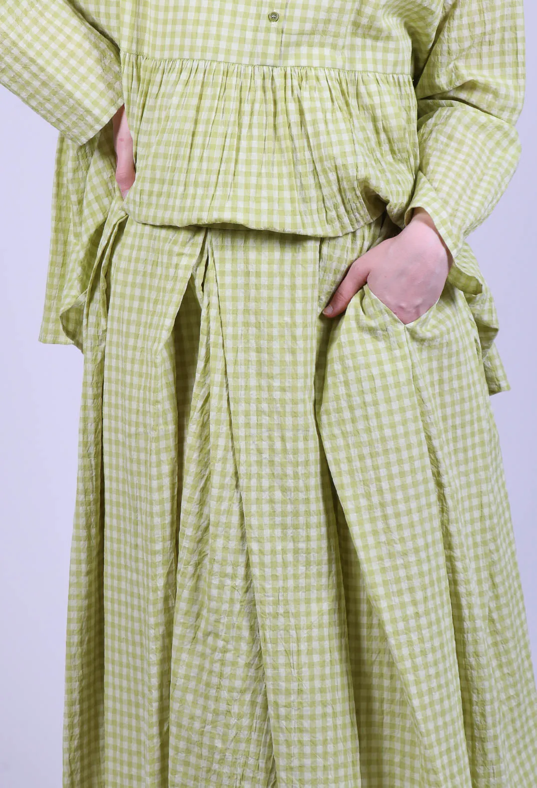 Gingham Skirt in Pistachio