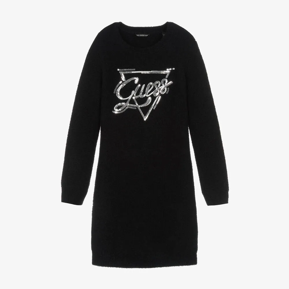 Girls Black Sweater Dress