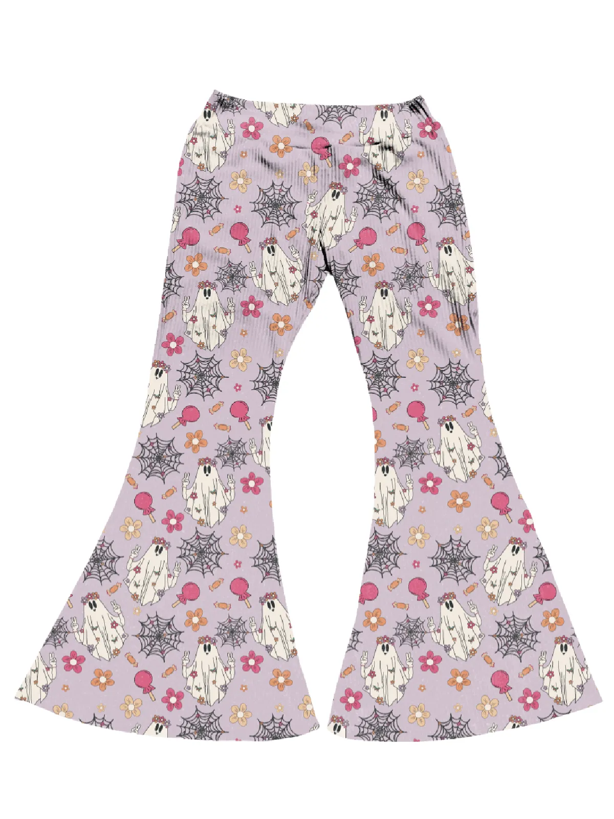 Girls Halloween Bell Bottoms - Groovy Ghosts