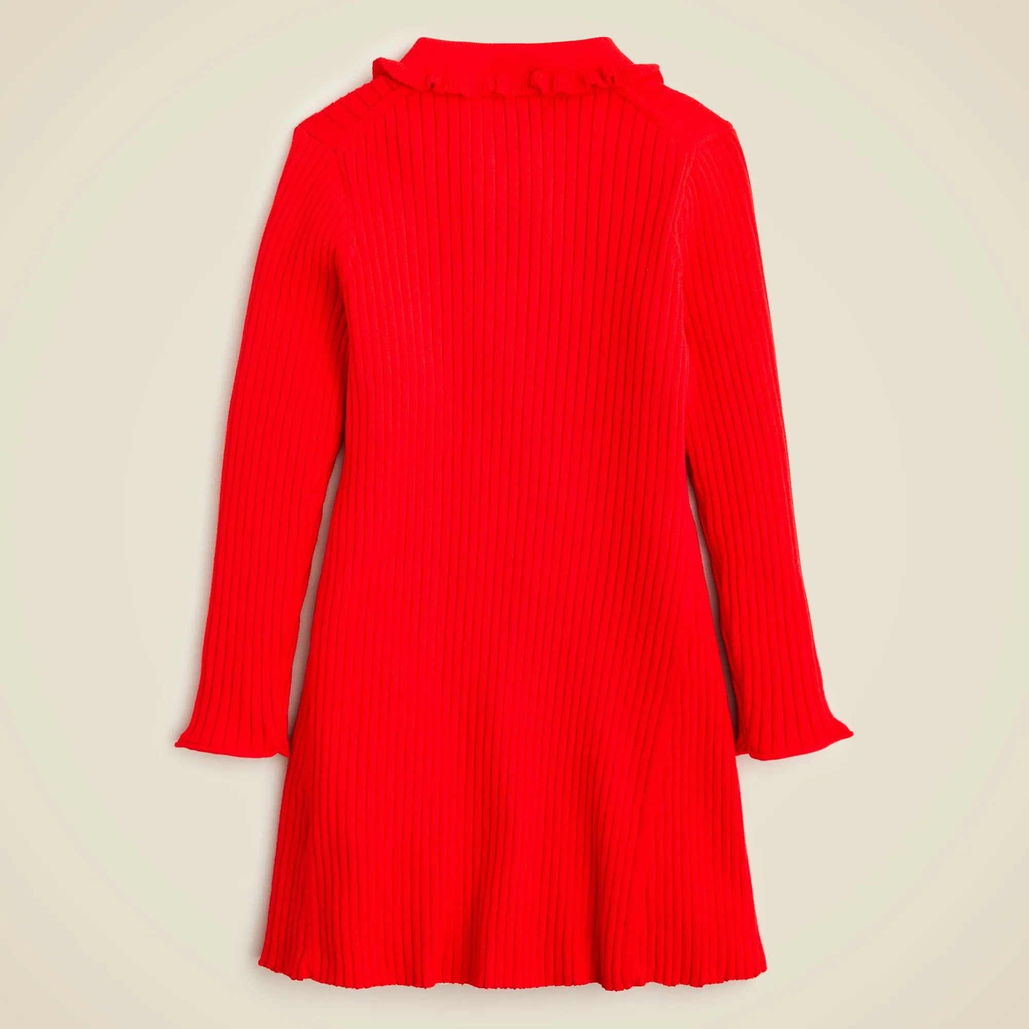 Girls' ruffle-collar sweater-dress