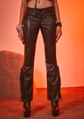 Gossip Moves Vegan Leather Bell Bottoms-