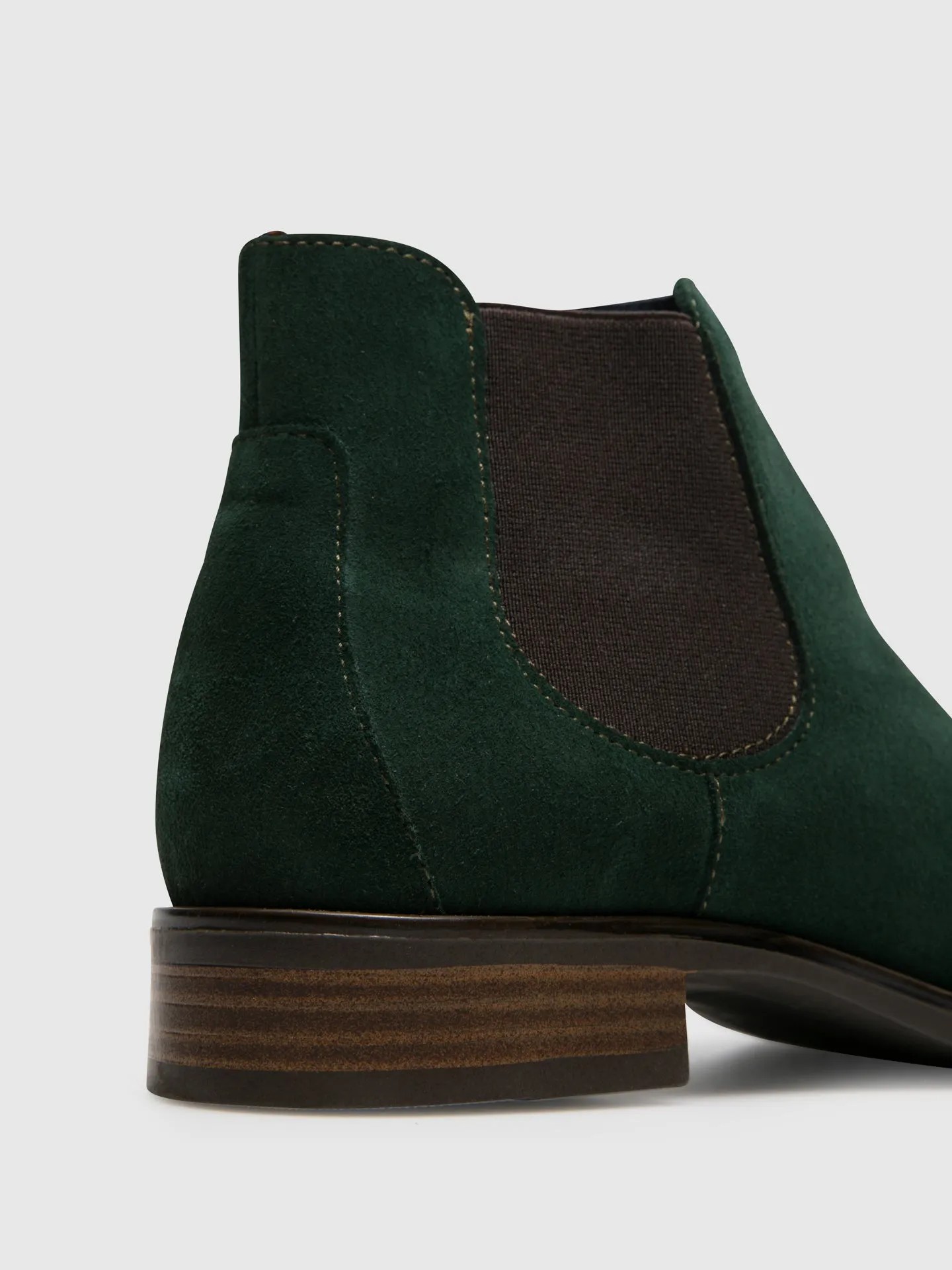 Green Elasticated Ankle Boots