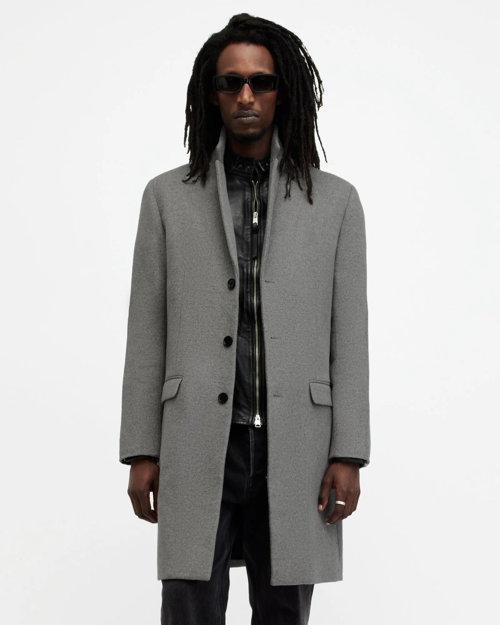 Hal Single Breasted Wool Blend Coat