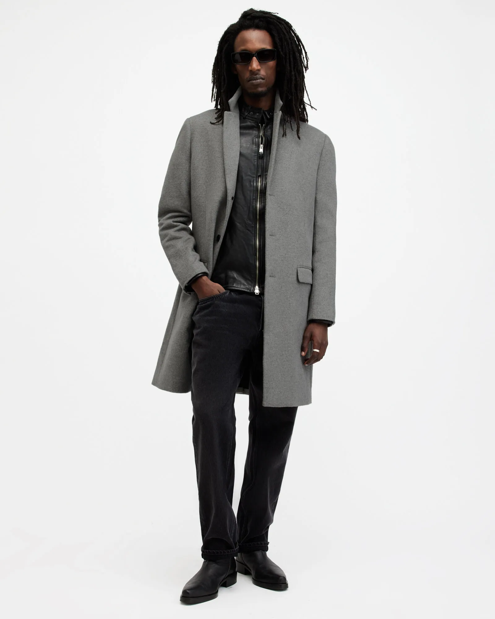 Hal Single Breasted Wool Blend Coat