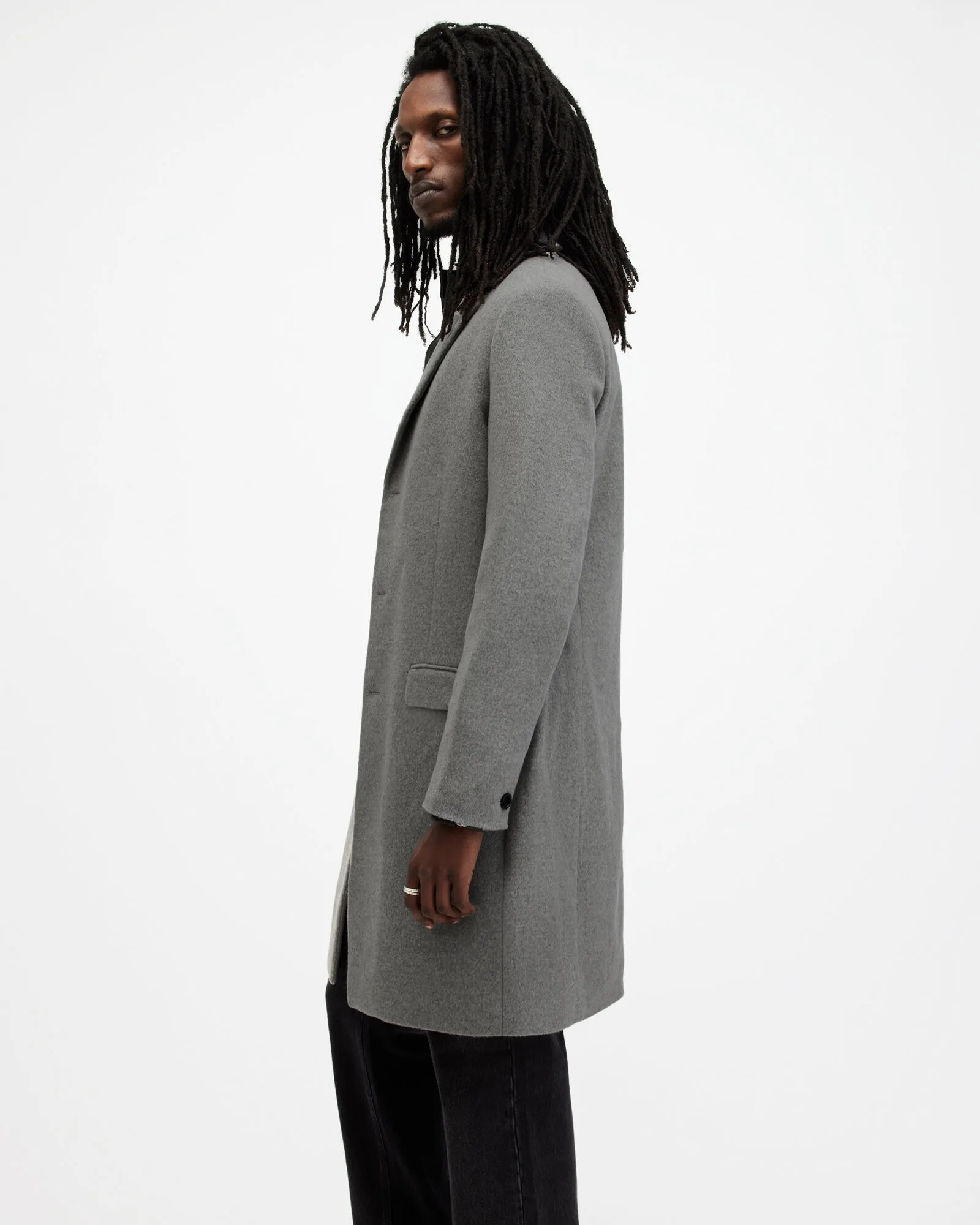 Hal Single Breasted Wool Blend Coat