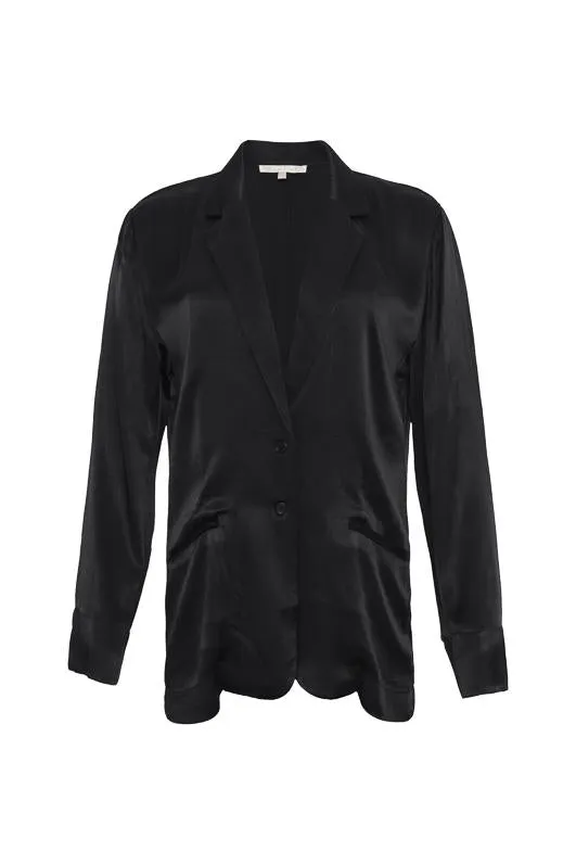 Hayley Silk Blazer - Black