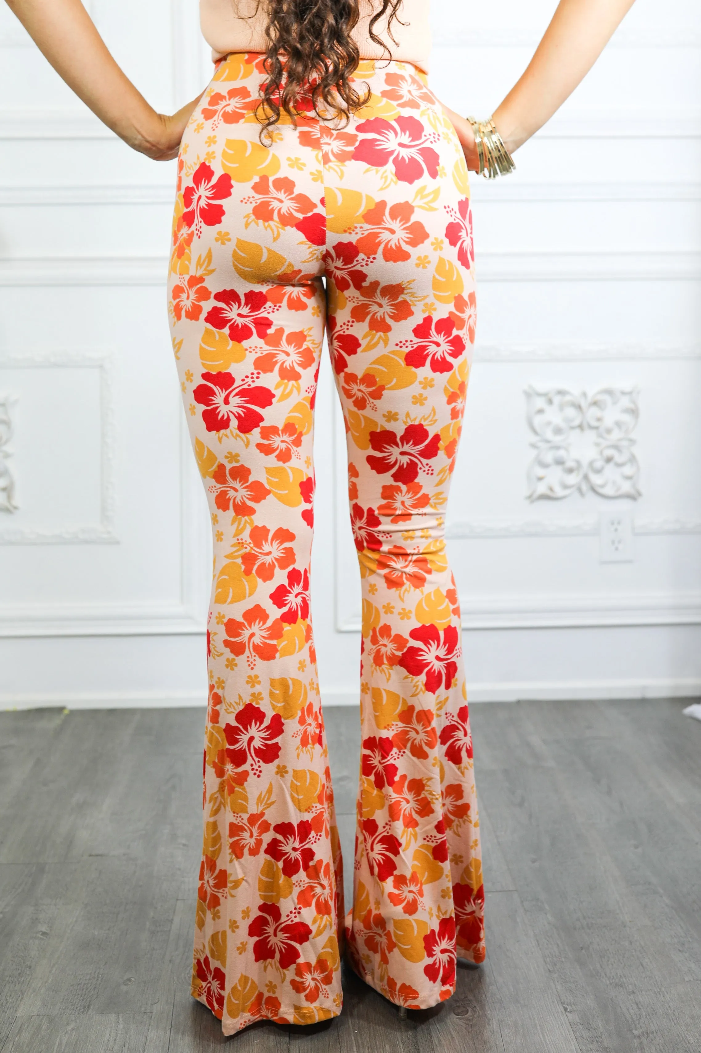 Hibiscus Floral Arrangement Bell Bottoms