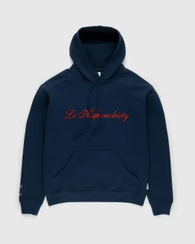 Highsnobiety – Not In Paris 4 Logo Hoodie Navy | Highsnobiety Shop