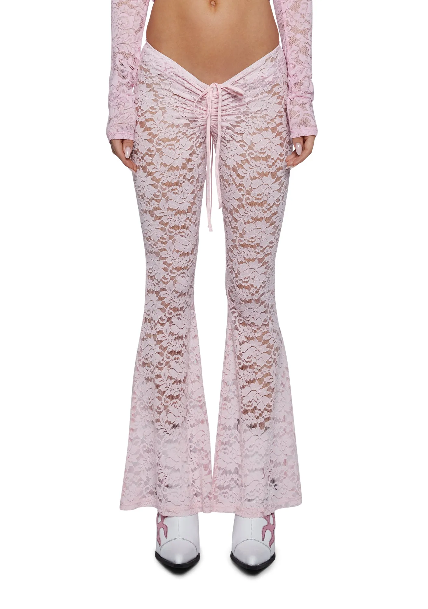 Honey Whip V-Cut Lace Bell Bottoms-