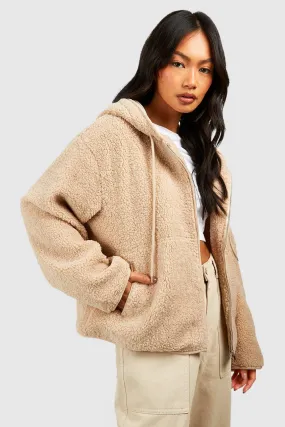 Hooded Teddy Faux Fur Jacket